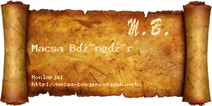 Macsa Böngér névjegykártya